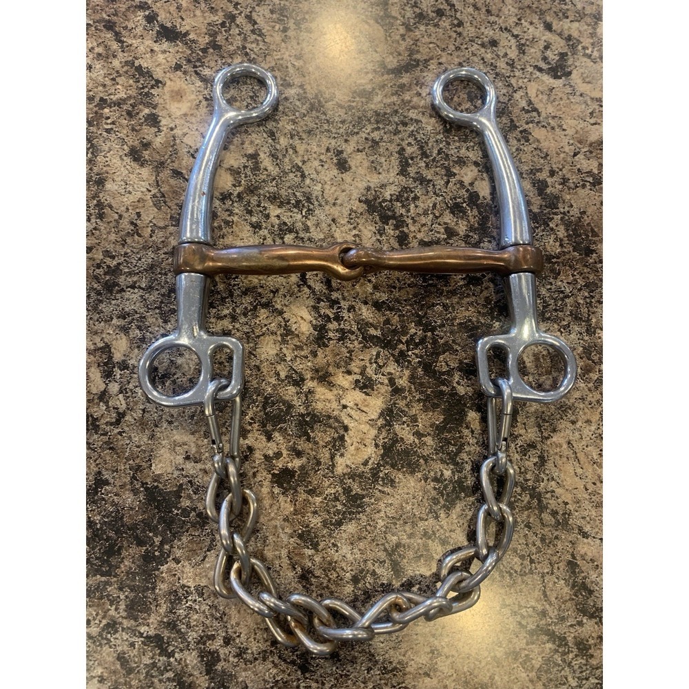 Horse Bit Single Joint Copper Bit And Chain 5.75"